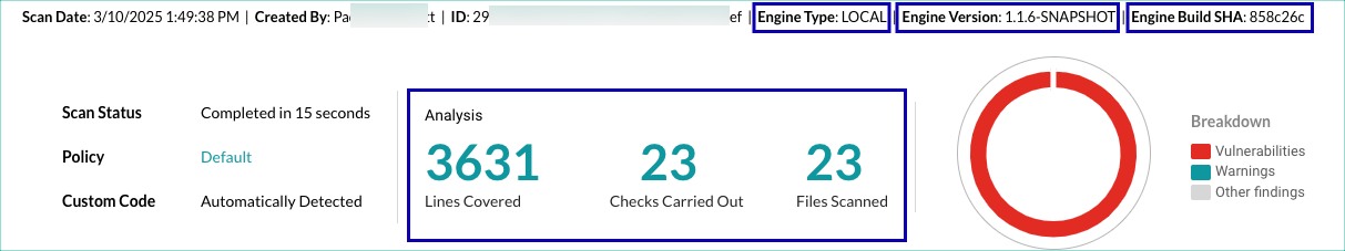 Image shows details for the Contrast Scan local engine.