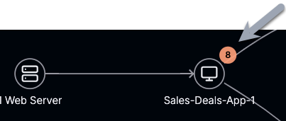 ExplorerEntityScore.png Image shows the score indicator on an application entity in Contrast Explorer